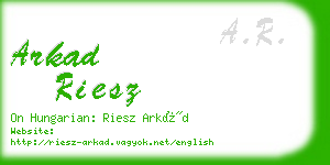 arkad riesz business card